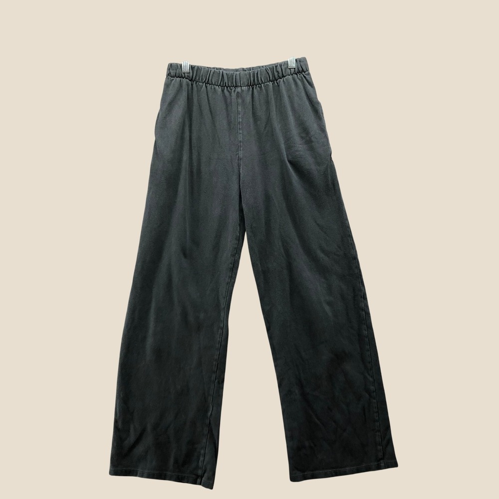 Brandy Melville Anastasia Wide Leg Sweatpants Washed Charcoal Black One Size OS